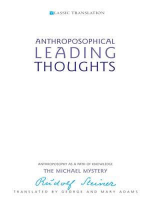 cover image of Anthroposophical Leading Thoughts